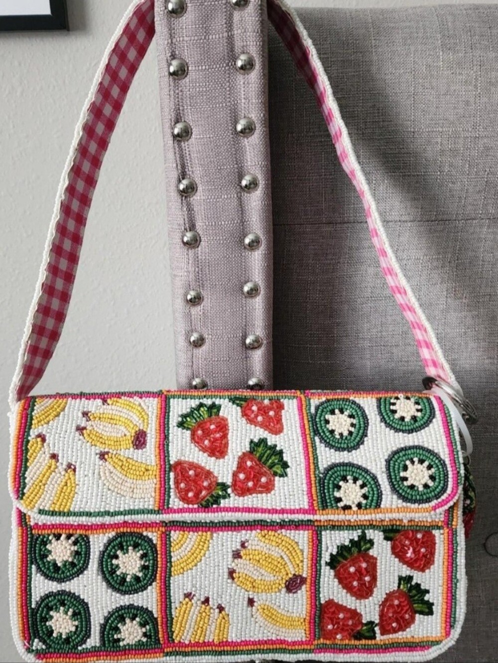🍓 VIRAL BEADED FRUIT SHOULDER BAG 🍌 NWT